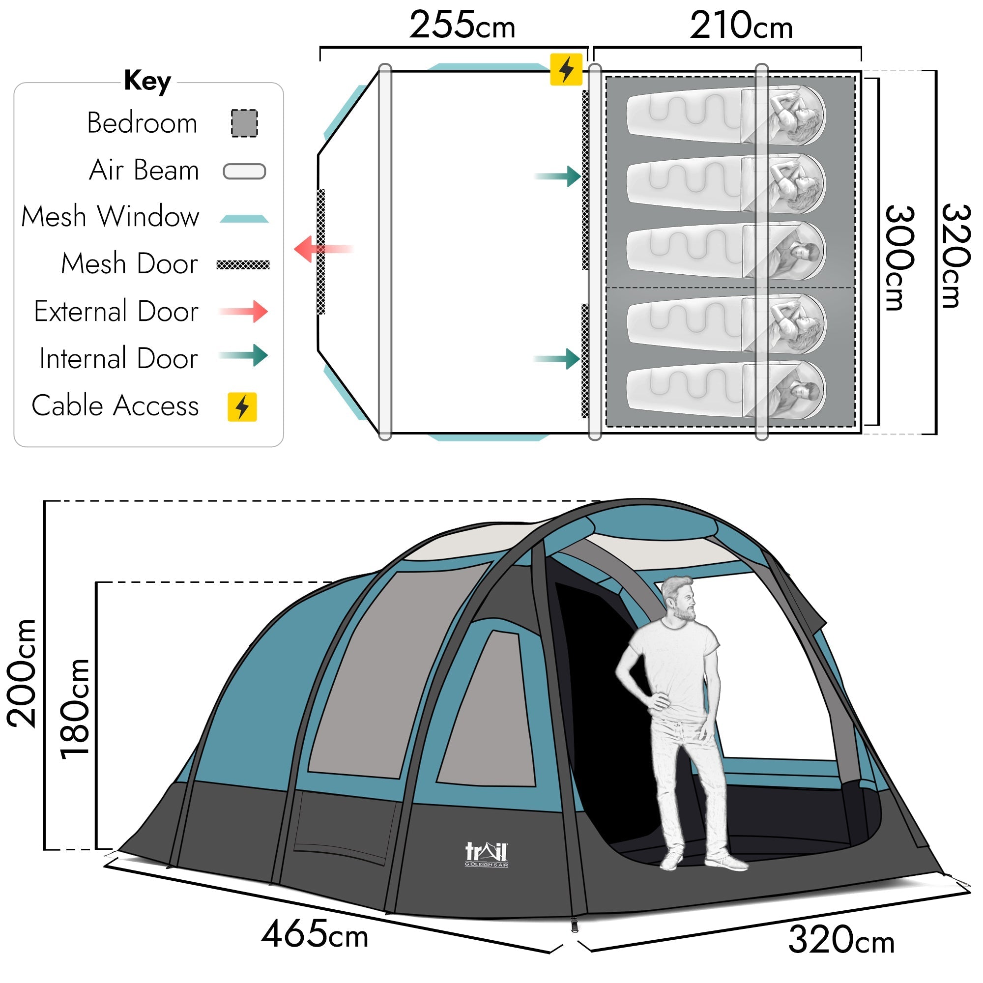 Gidleigh 5 Man Air Tent 5000mm